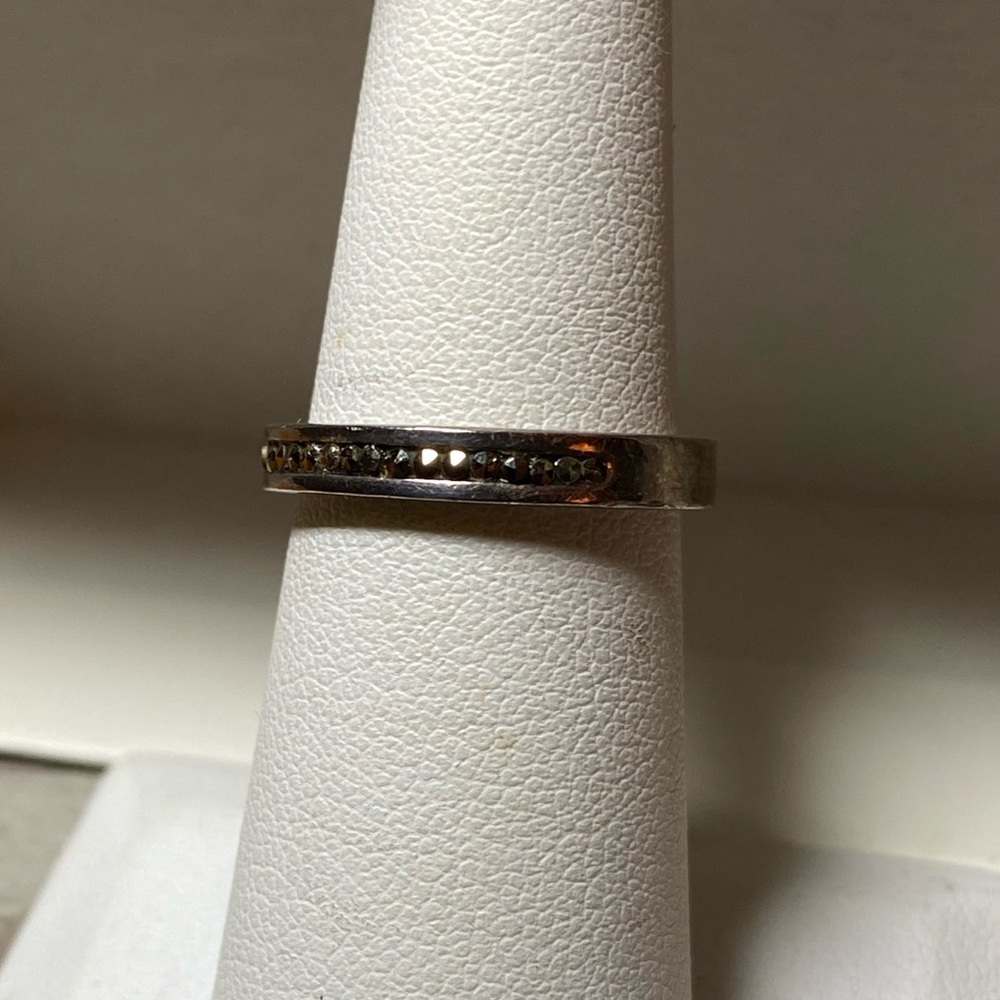 Vintage marcasite sterling silver band ring